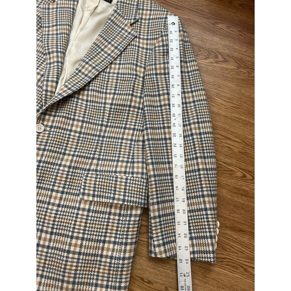Vtg 80s Donald Brooks Trojan Deluxe of Hollywood Blazer Cashmere Plaid Mens 44 - Picture 6 of 13